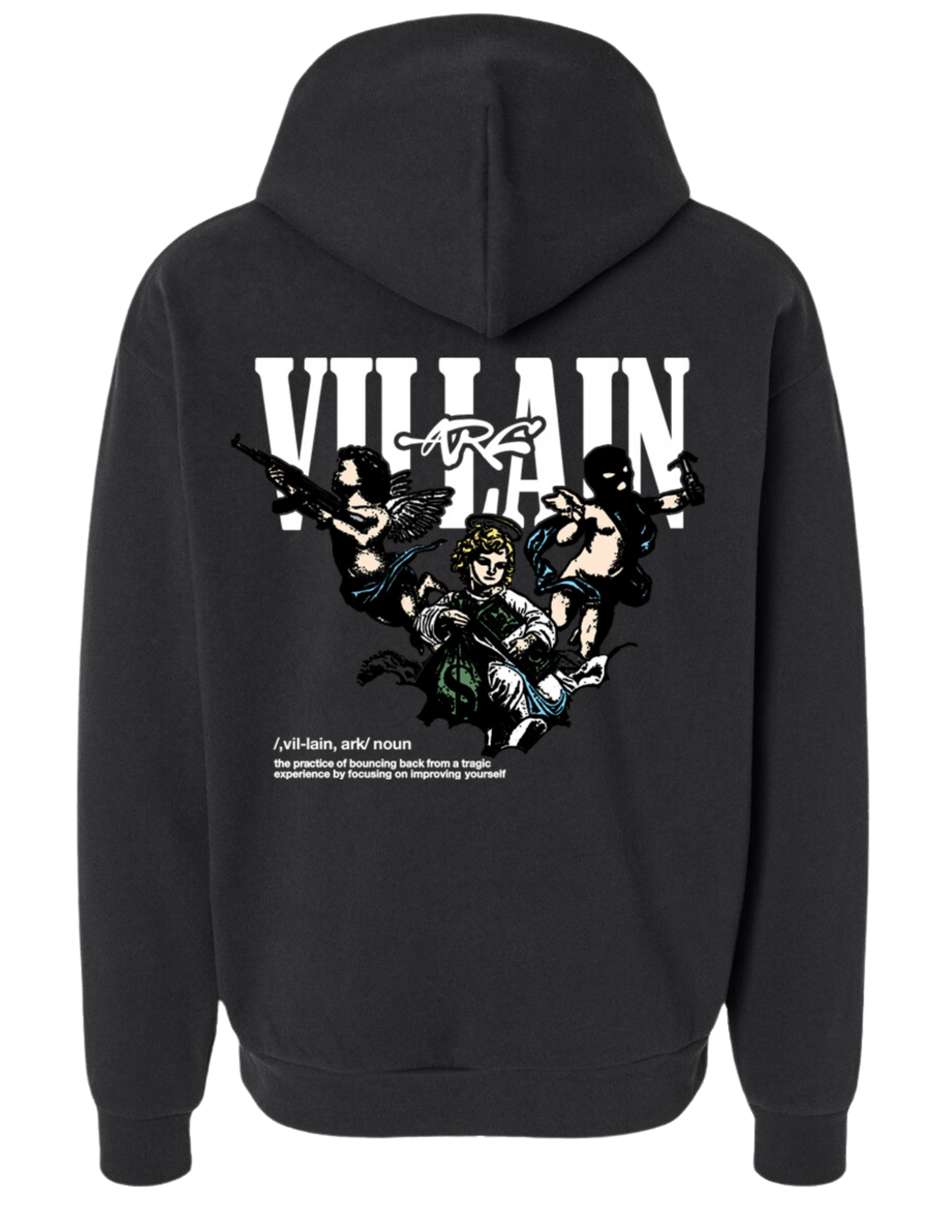 VILLAN ARC Heavy Weight Cotton Hoodie BLK