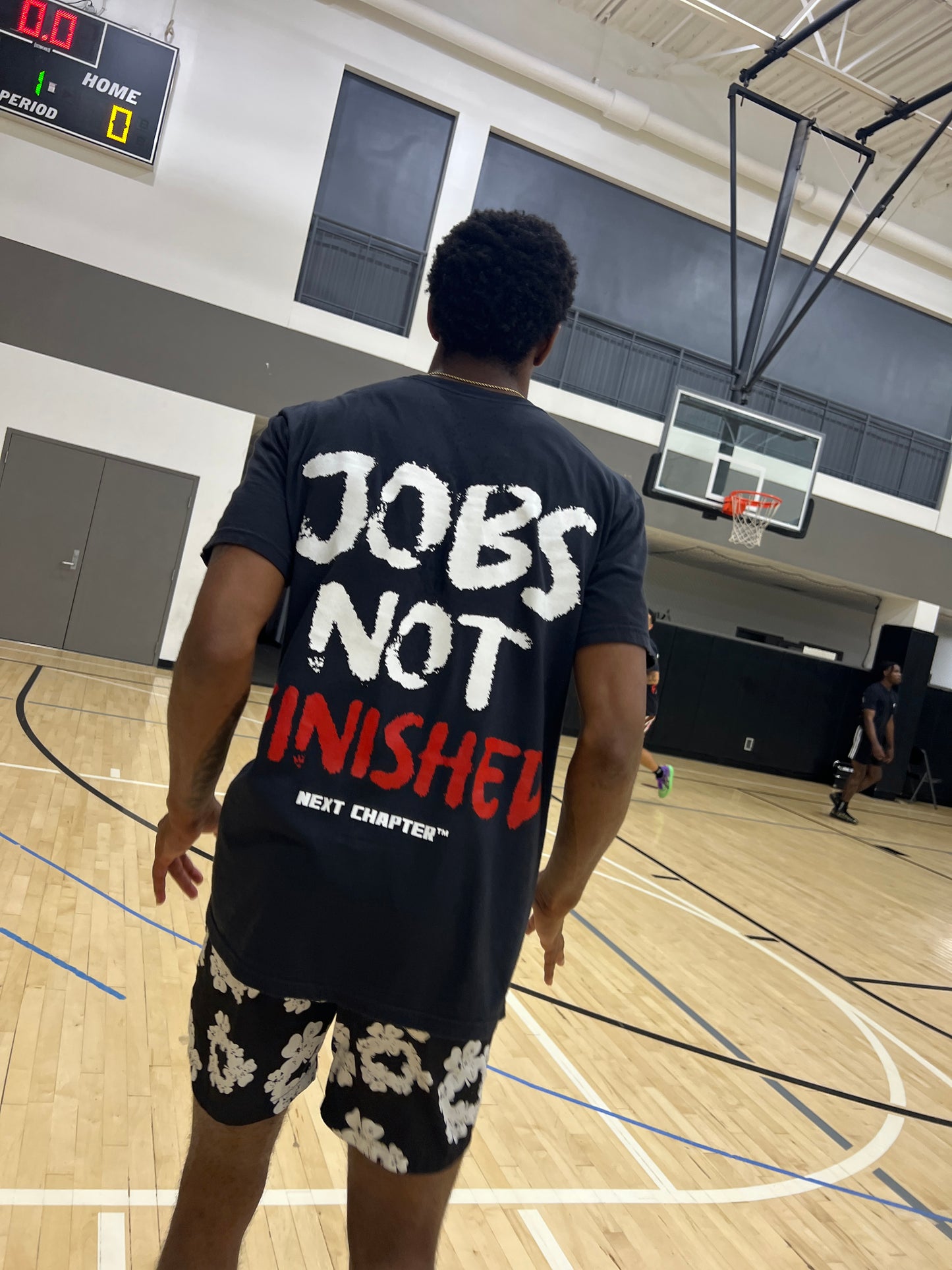 JOBS NOT FINISHED Heavy Weight Box Tee Blk