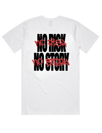 NO RISK NO STORY Heavy Weight Box Tee White