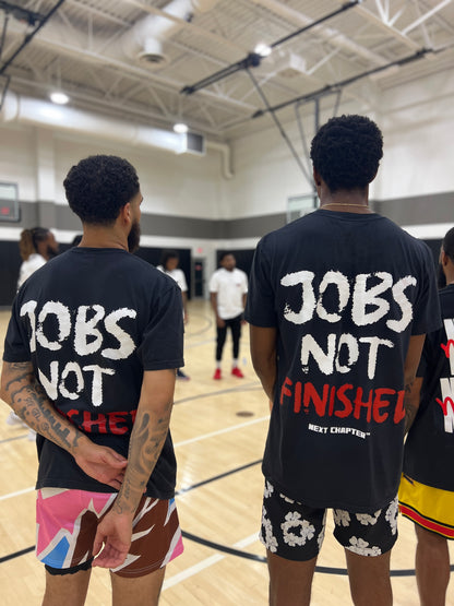 JOBS NOT FINISHED Heavy Weight Box Tee Blk