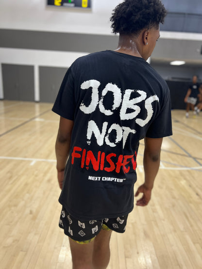 JOBS NOT FINISHED Heavy Weight Box Tee Blk