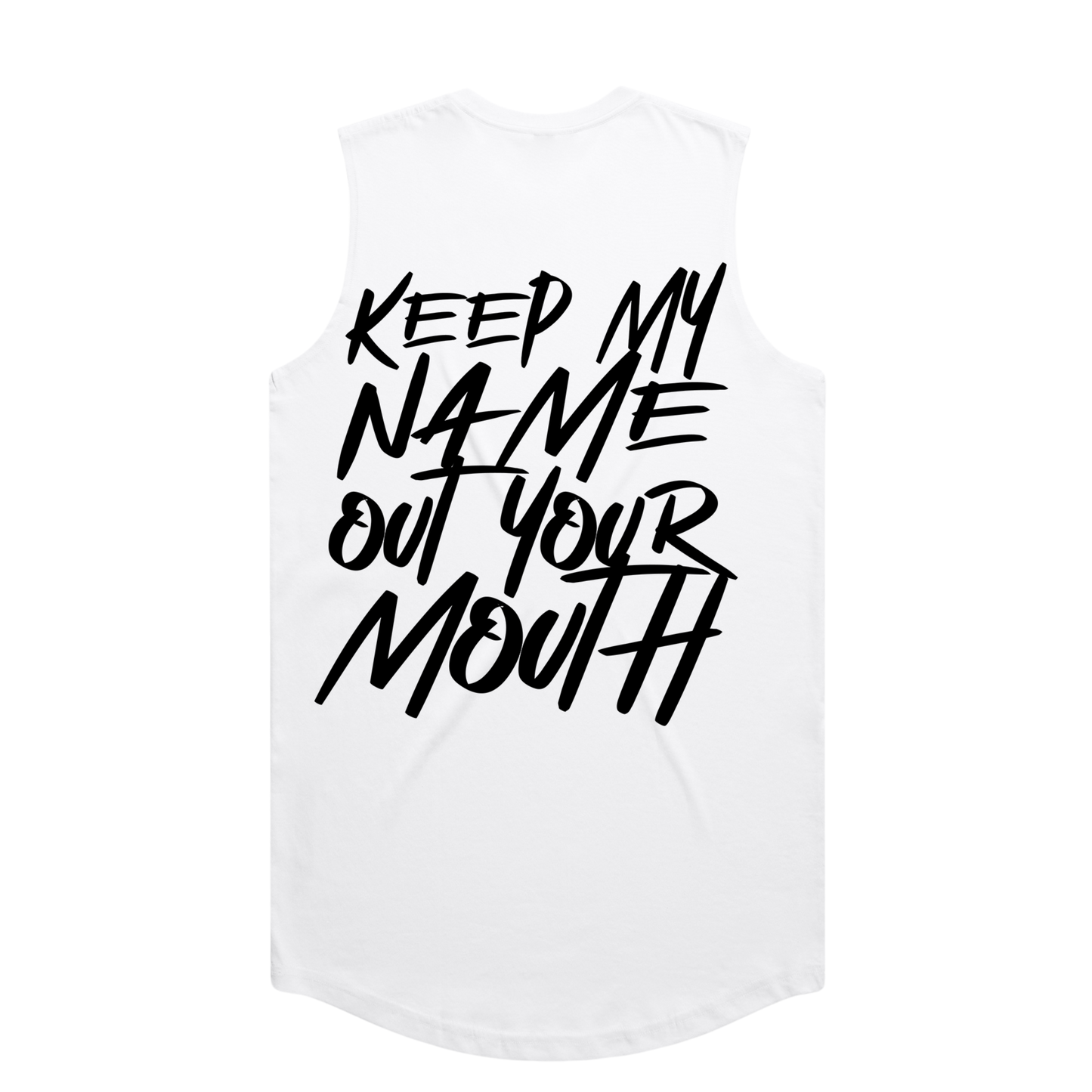 Keep My Name Tank Top White
