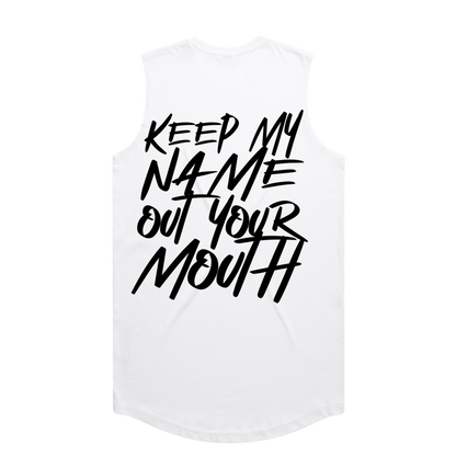 Keep My Name Tank Top White