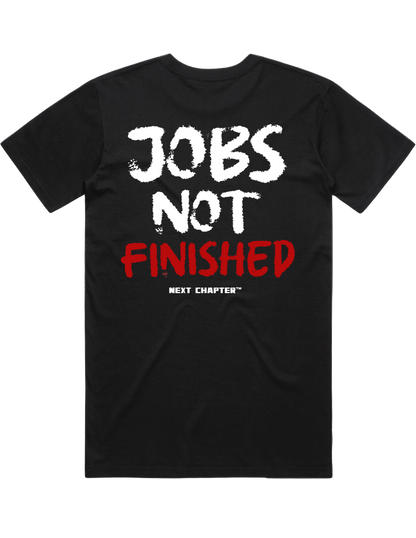 JOBS NOT FINISHED Heavy Weight Box Tee Blk
