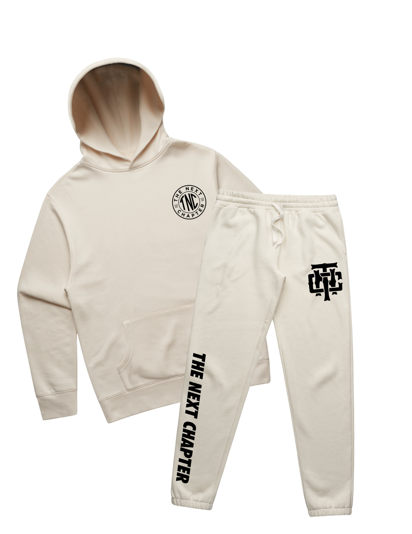 Hoodie and Sweat Pants Creme