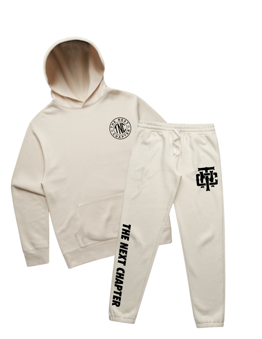 Hoodie and Sweat Pants Creme