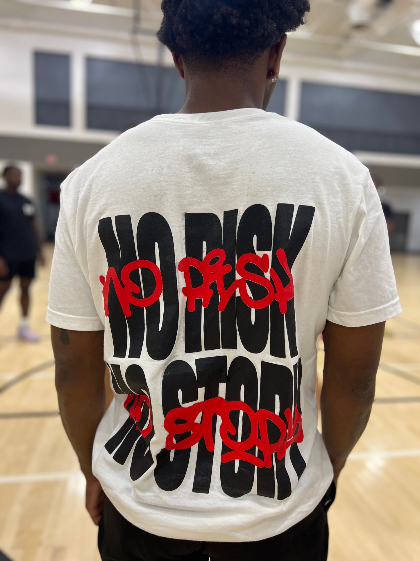 NO RISK NO STORY Heavy Weight Box Tee White